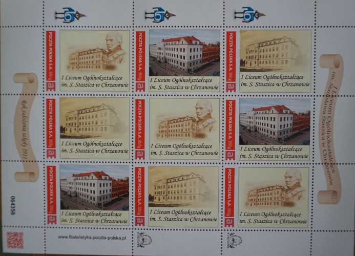 Chrzanowskie liceum na znaczkach i pocztówkach 