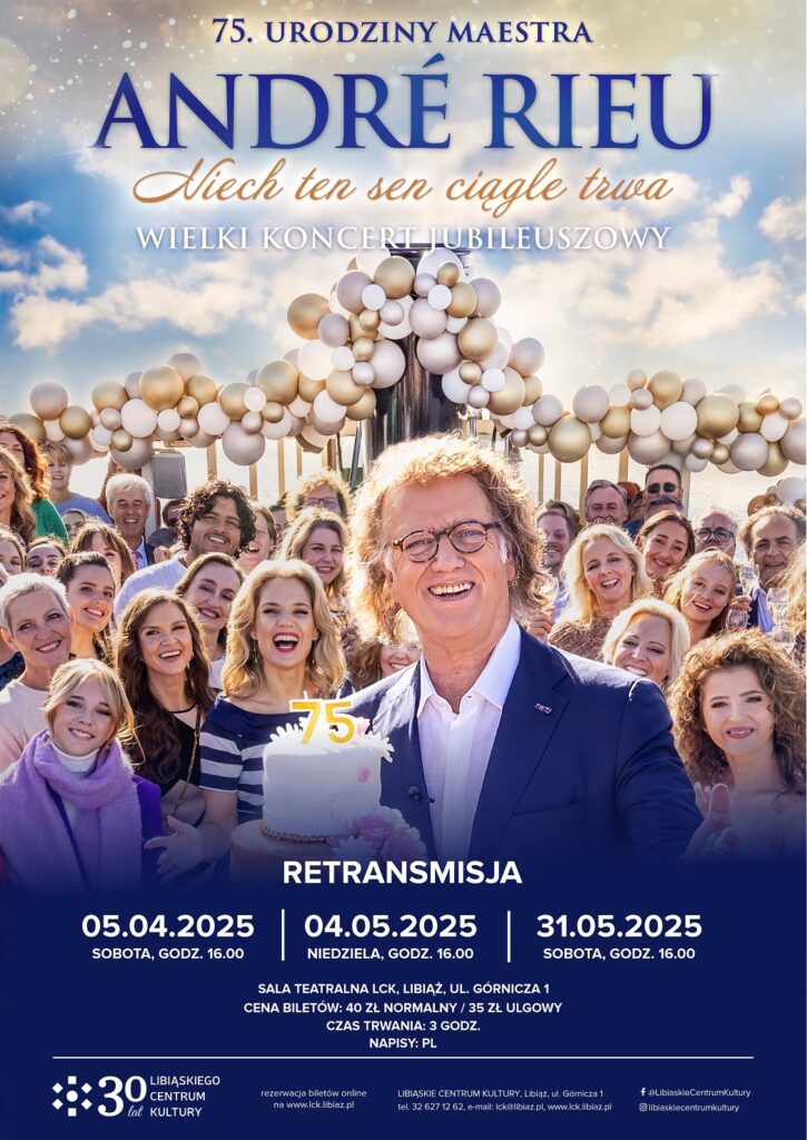 Plakat ze zdjęciem jubilata z tortem