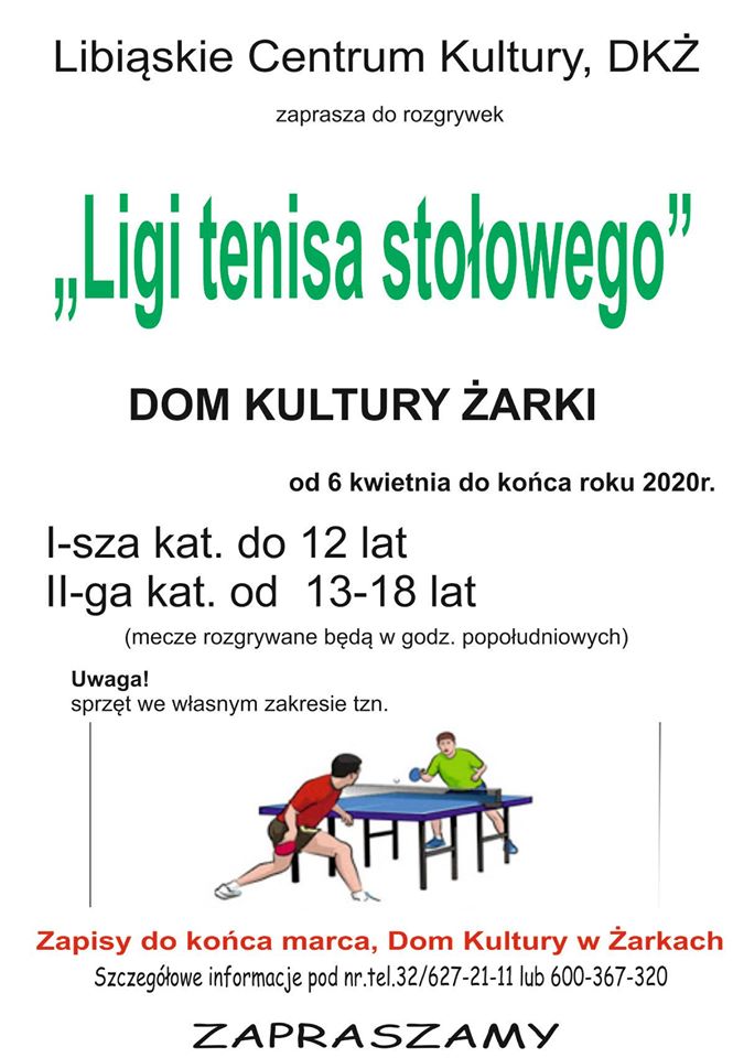 Rozgrywki "Ligi tenisa stołowego" 