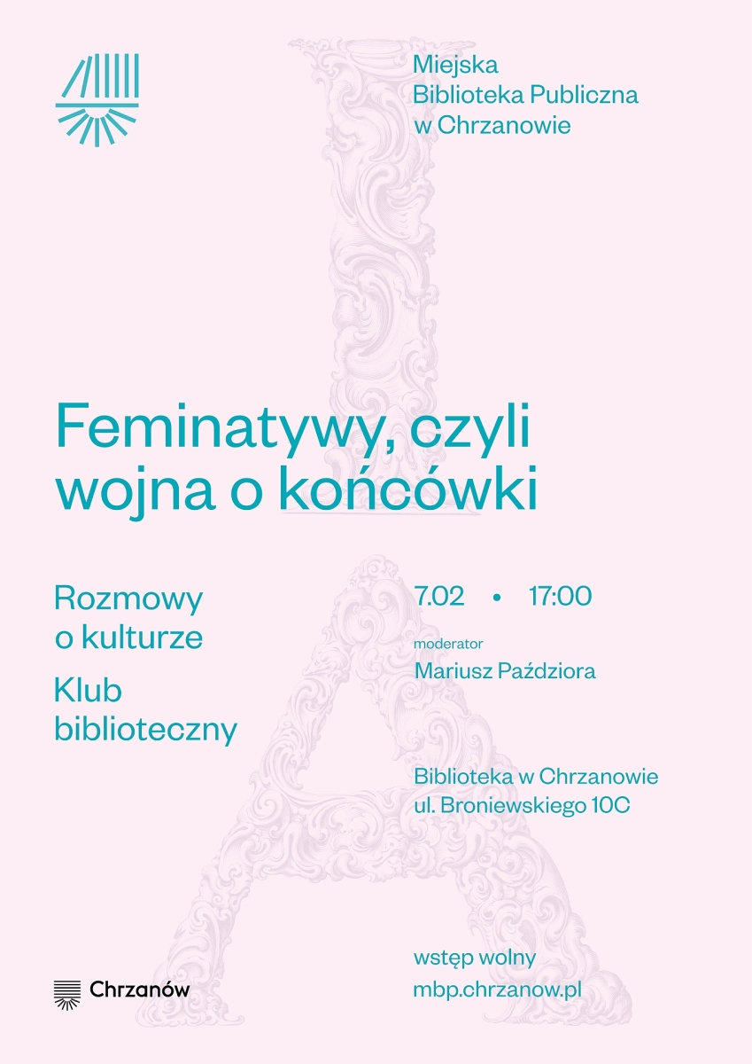 Różowy plakat z napisami 