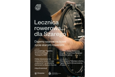 Plakat ze zdjęciem naprawy roweru 
