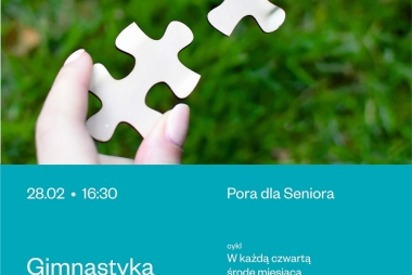 Na plakacie dłonie trzymające dwa puzzle 