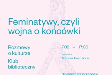 Różowy plakat z napisami 