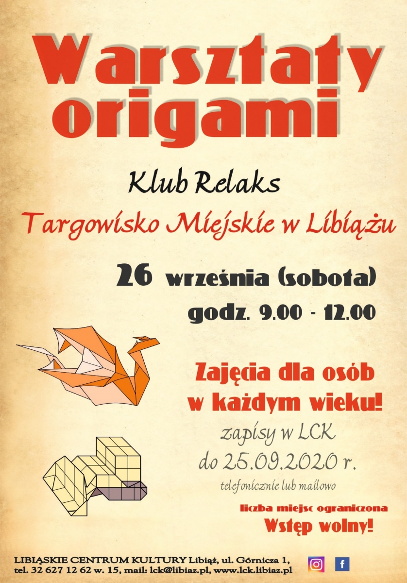 Warsztaty origami w Libiążu 
