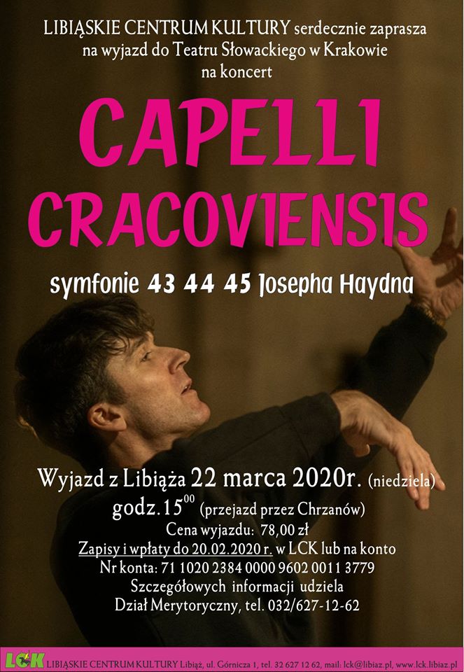 Wyjazd do teatru Słowackiego w Krakowie - koncert Capelli Cracoviensis 