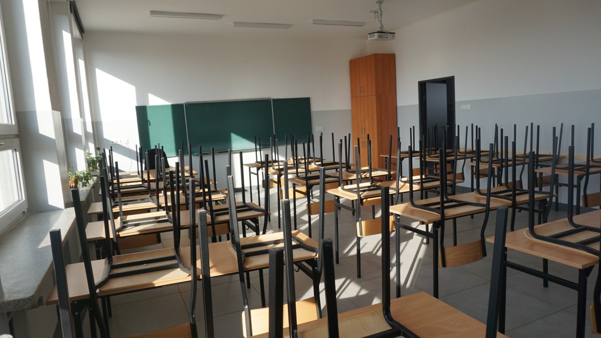 Zdjęcie wyremontowanej sali lekcyjnej.