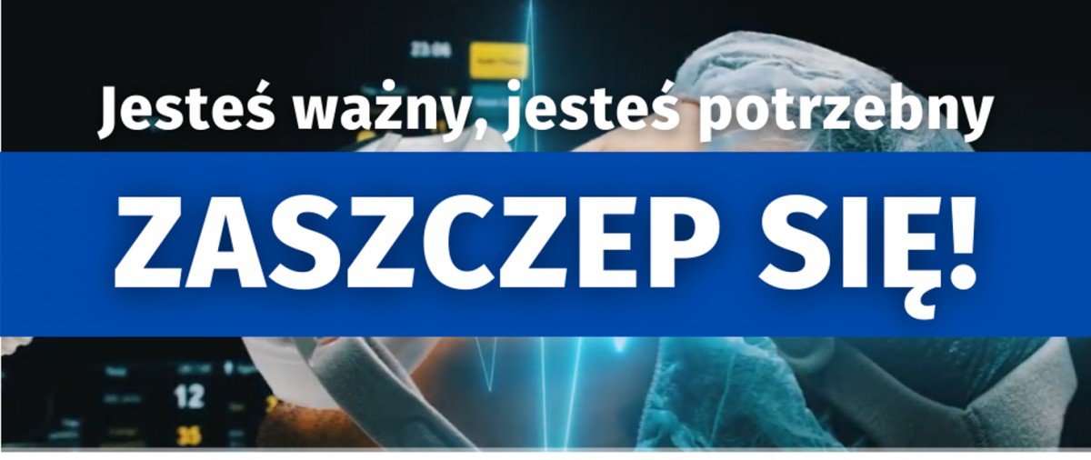 Na plakacie zdjęcie chorego podłączonego do respiratora 