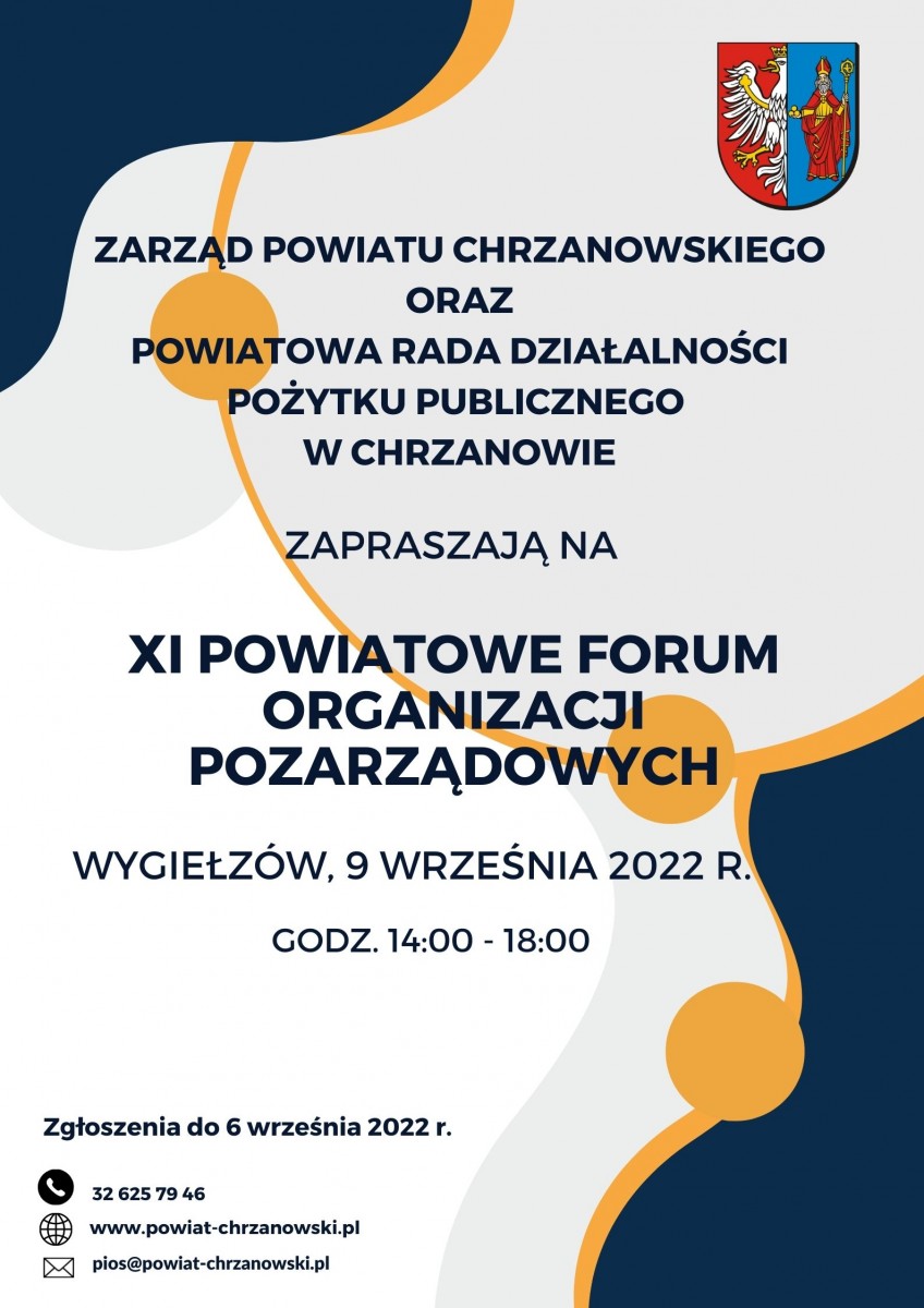 Plakat z herbem Powiatu Chrzanowskiego 