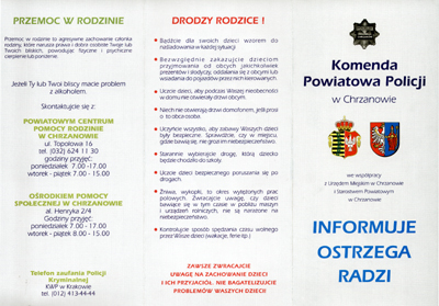Powiatowa ulotka nt. bezpieczeństwa