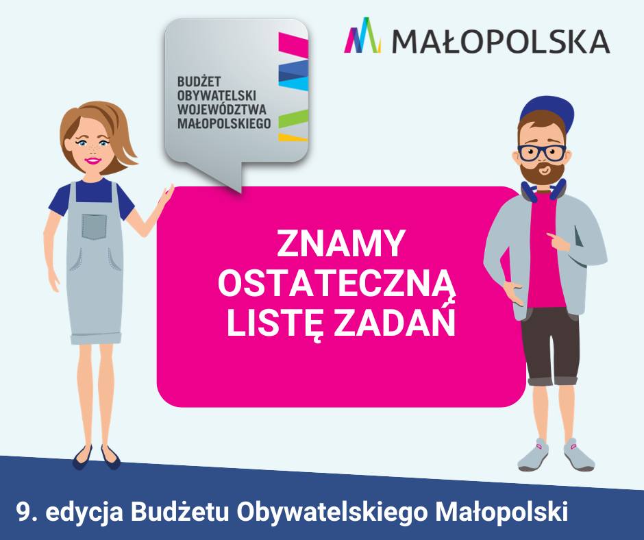 Grafika przedstawiające rysunki dwójki osób. Wokół nich pola tekestowe i znaki graficzne. 