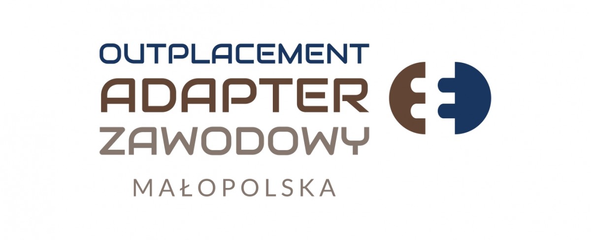 logo białe tło napis: outplacement  adapter zawodowy małopolska  