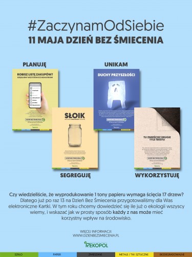 11 maja rusza kampania Dzień bez Śmiecenia. W tym roku pod hasłem "Zaczynam Od Siebie".