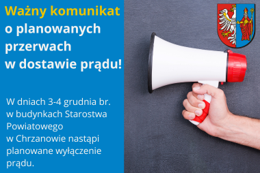 Grafika. Z lewej strony pola tekstowe, z prawej strony ręka trzymająca megafon. 