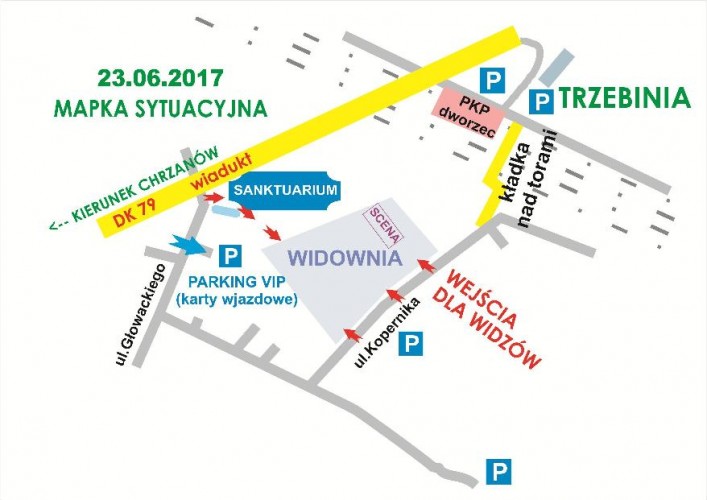 W weekend wielkie świętowanie z powiatem w Trzebini - mapa dojazdu 