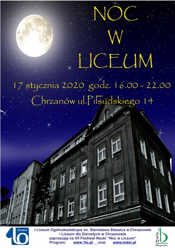 Wkrótce VII Festiwal Nauki "Noc w Liceum" 