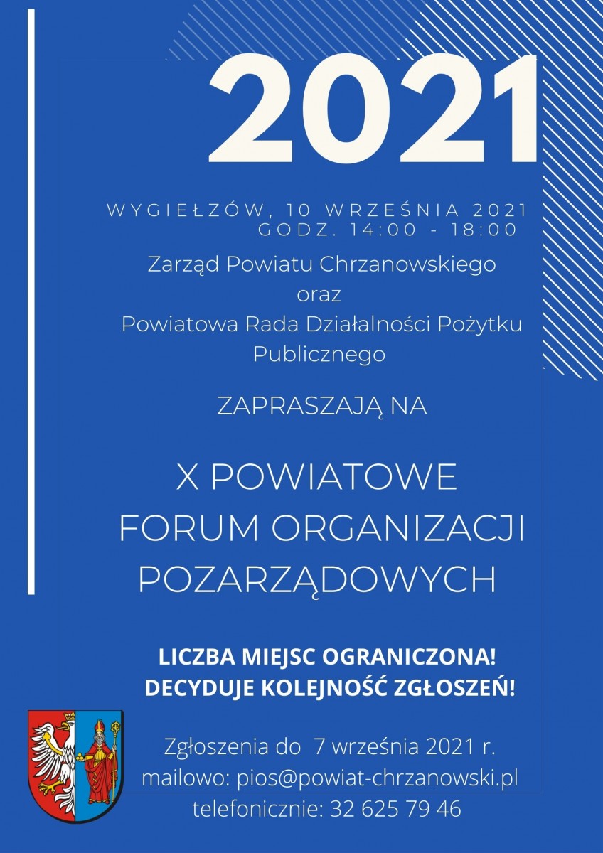 PLAKAT GRANAT, BIAŁE NAPISY WYGIRŁZÓW, 10 WRZEŚNIA 2021, POWIATOWE FORUM ORGANIZACJI POZARZĄDOWYCH, LICZBA MIEJSC OGRANICZONA, ZGŁOSZENIA DO 7 WRZEŚNIA  PIOS@POWIAT-CHRZANOWSKI.PL LUB TELEFONICZNIE 326257984. 