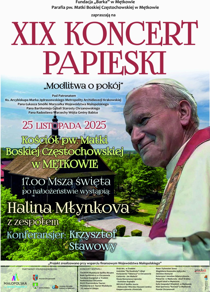 Plakat promujący wydarzenie, zdjęcie Papieża Polaka 