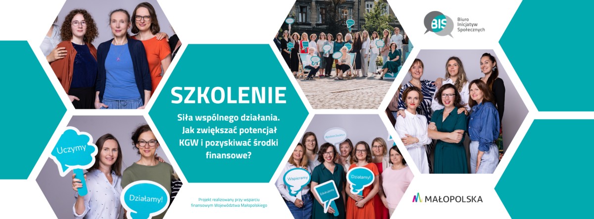 Grafika złożona z kilku sześciokątów. W każdym z nim znajdują albo zdjęcia albo pola tekstowe.