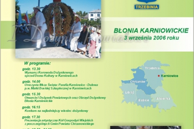Serdecznie zapraszamy mieszkańców Powiatu na I Dożynki Powiatowe 2006