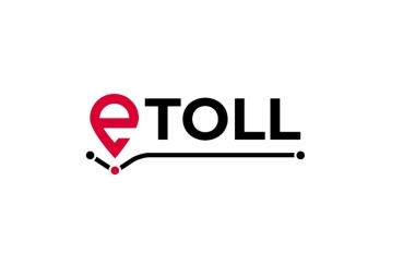Baner, białe tło, napis w kolorze czwerwono-czarnym e-Toll