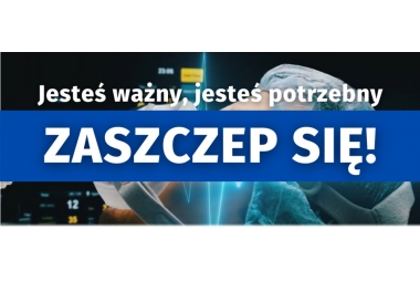 Na plakacie zdjęcie chorego podłączonego do respiratora 