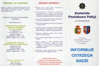Powiatowa ulotka nt. bezpieczeństwa