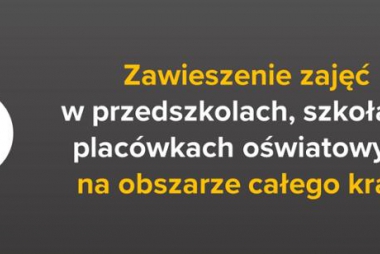 Zawieszenie zajęć dydaktyczno-wychowawczych w przedszkolach, szkołach i placówkach oświatowych 