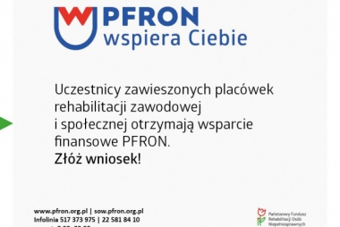PFRON wspiera Ciebie Ruszył nabór wniosków w nowym programie pomocowym