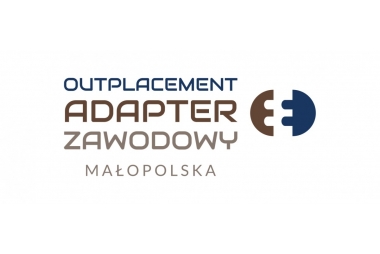 logo białe tło napis: outplacement  adapter zawodowy małopolska  