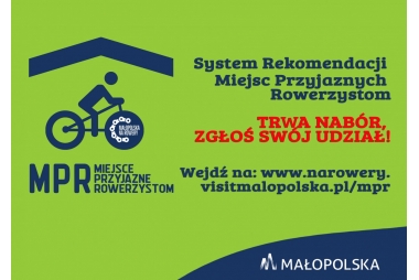 Ulotka z rysunkiem rowerzysty 