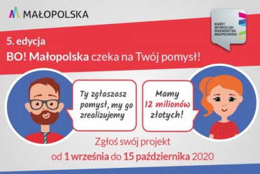 Weź sprawy w swoje ręce! Zgłoś swój projekt w 5. edycji Budżetu Obywatelskiego Województwa Małopolskiego