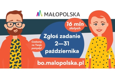 Rysunek mężczyzny i kobiety po bokach w centalnej częsci napisy.