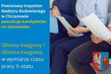 Grafika - z lewej strony pole tekstowe, z prawej strony grafika kilku osób siedzących na krzesłach i trzymających dokumnety w rękach