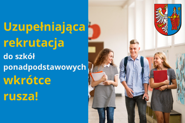 Grafika. Z lewej strony pola tekstowe z treścią. Z prawej strony zdjęcie 3 nastolatków na korytarzu szkolnym. 