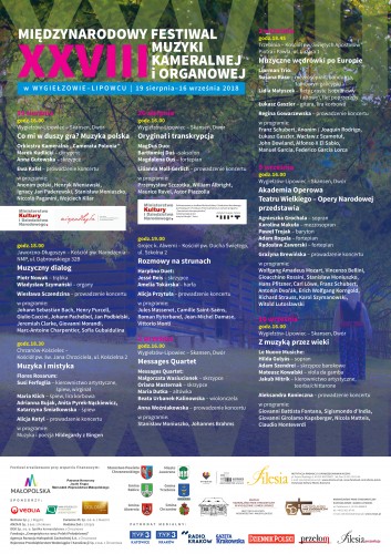 Zaproszenie na XXVIII Międzynarodowy Festiwal Muzyki Kameralnej i Organowej