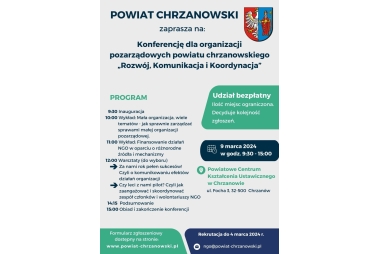 Konferencja dla organizacji pozarządowych powiatu chrzanowskiego. Rozwój, Komunikacja i Koordynacja.