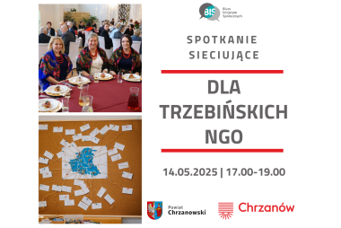 Grafika. Z lewej strony dwa zdjęcia. Z prawej strony pola tekstowe z treścią i 3 logotypami.