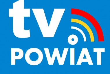 BANER - BŁĘKITNE TŁO,  BIAŁY NAPIS TV POWIAT