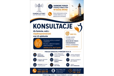 Grafika zawierająca wiele grafik i pól tekstowych wyjaśniających wsparcie, które oferuje Fundacja.